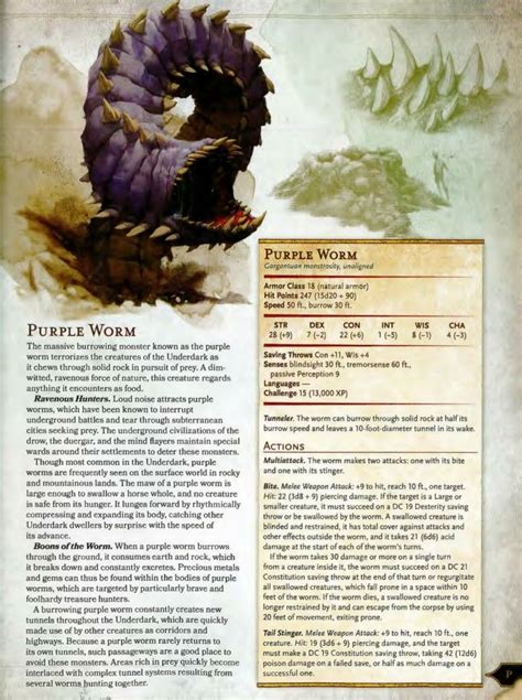worm monsters 5e.